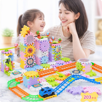 くるくる回るギアの仕組み。 遊びながら学べる知育ブロック